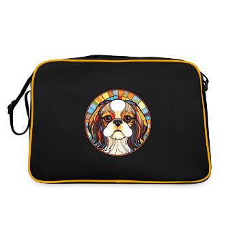 Illustration à l’aquarelle de race de chien menton japonais - Sac Retro - noir/or - Dos