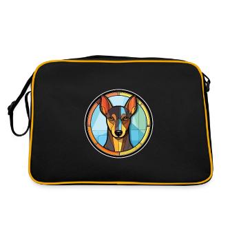 Manchester Terrier chien race aquarelle colorée - Sac Retro - noir/or - Dos