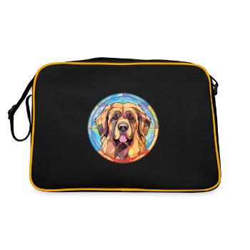 Leonberg chien race aquarelle verre Illustration - Sac Retro - noir/or - Dos