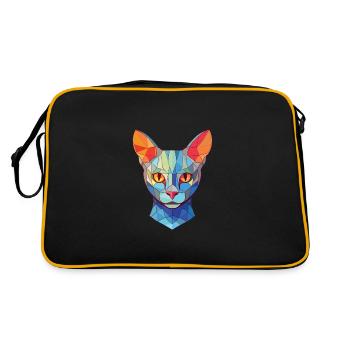 Illustration d’aquarelle colorée de chat bleu russe - Sac Retro - noir/or - Dos