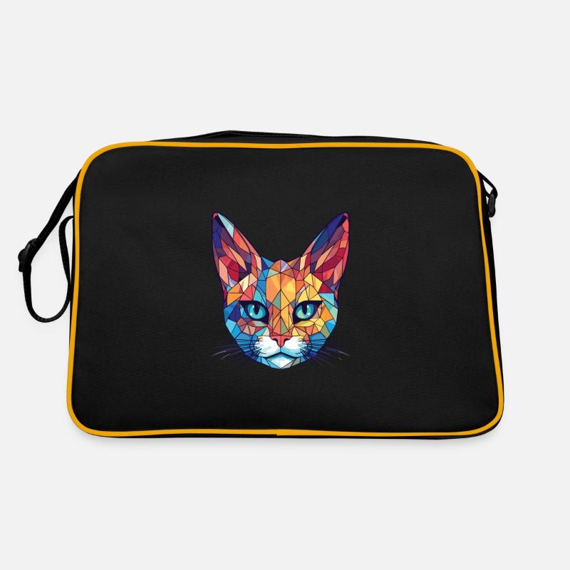 Pixie Bob Cat aquarelle colorée Illustration pour animaux de compagnie Sac Retro