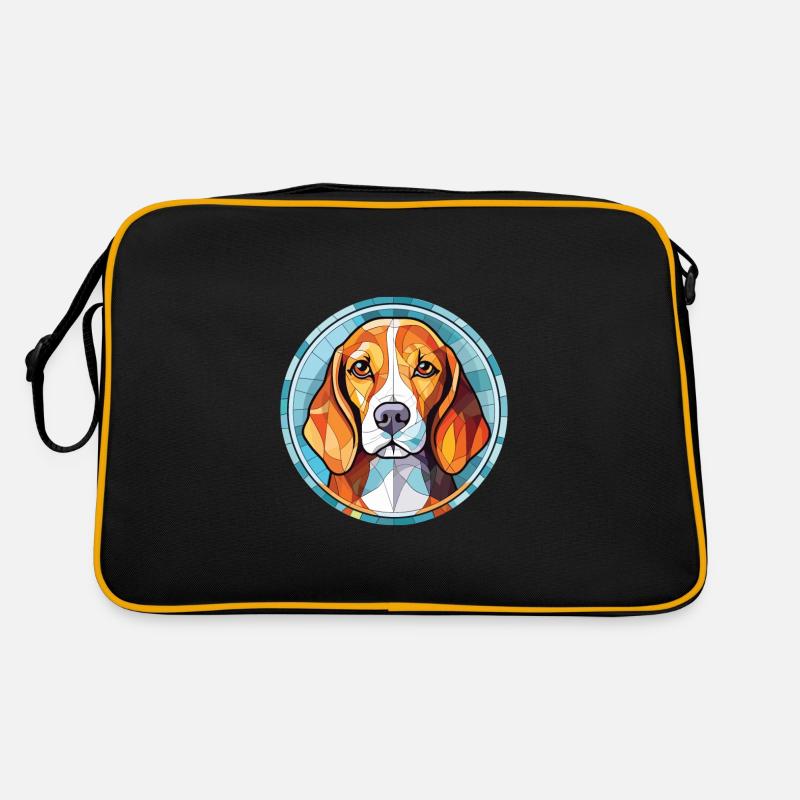 Beagle Hunderasse bunte Aquarell-Illustration Retro Tasche