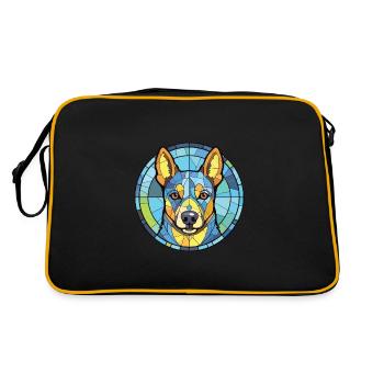 Blue Heeler chien race aquarelle Illustration - Sac Retro - noir/or - Dos