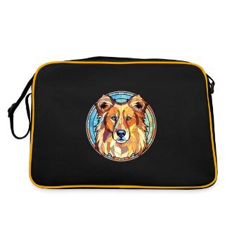 Carpathian Shepherd Dog Breed Colorful Watercolor - Retro Bag - black/gold - Back
