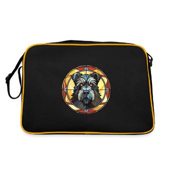 Bouvier Des Ardennes race de chien aquarelle colorée - Sac Retro - noir/or - Dos
