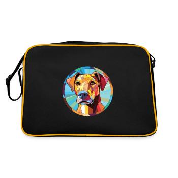 Braque Saint Germain chien race aquarelle colorée - Sac Retro - noir/or - Dos