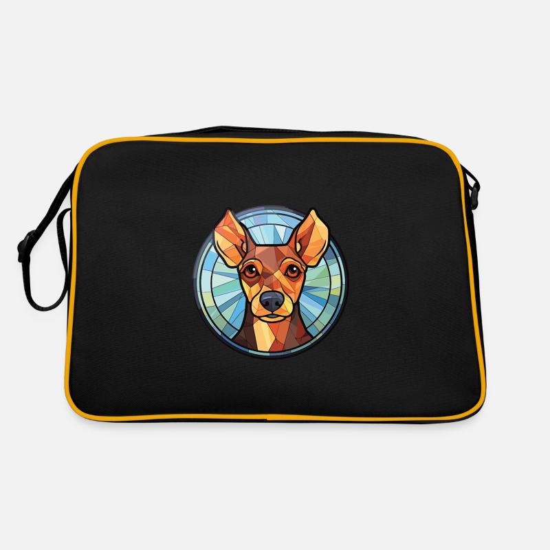 Manchester Terrier Hunderasse buntes Aquarell Retro Tasche