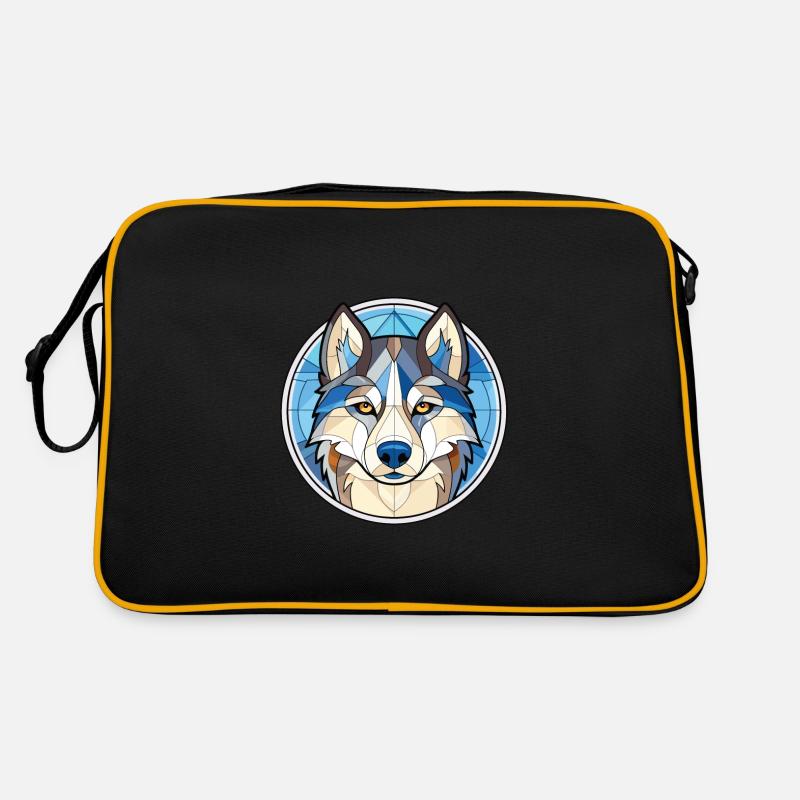 Siberian Husky Hunderasse Aquarell Illustration Retro Tasche