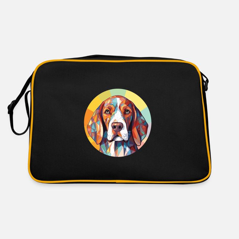 Vieux danois Pointer chien race aquarelle colorée Sac Retro