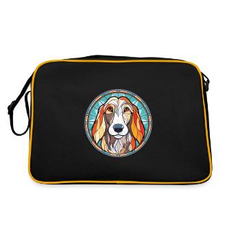 Sud russe Ovcharka chien race aquarelle verre - Sac Retro - noir/or - Dos