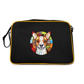 Teddy Roosevelt Terrier chien race aquarelle verre - Sac Retro - noir/or - Dos
