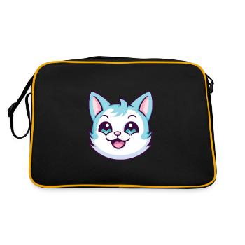 Hantilly Tiffany Cat Cartoon Watercolor Clipart - Retro Bag - black/gold - Back