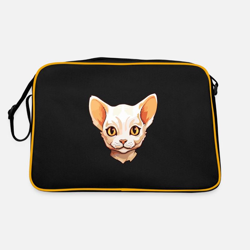 Devon Rex chat dessin animé aquarelle Illustration Sac Retro