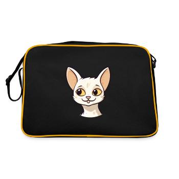 Illustration d’aquarelle de dessin animé de chat javanais - Sac Retro - noir/or - Dos