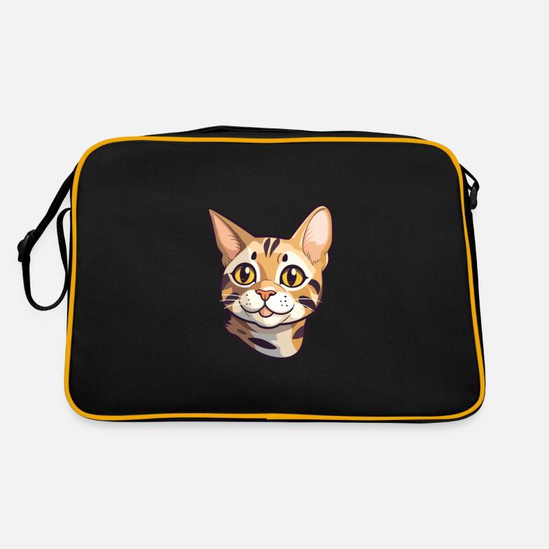 Illustration aquarelle de bande dessinée de chat du Bengale Sac Retro