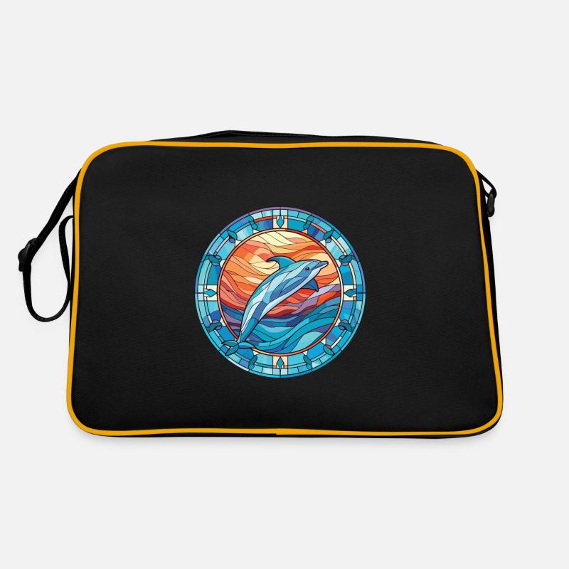 Illustration animale aquarelle colorée de dauphin Sac Retro