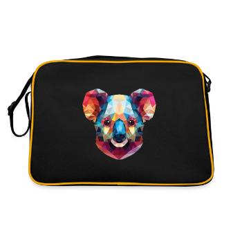 Koala buntes Aquarell Tier Haustier Illustration - Retro Tasche - Schwarz/Gold - Hinten