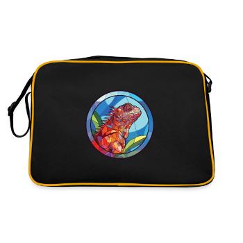 Iguane Coloré Aquarelle Animal Animal De Compagnie Illustration - Sac Retro - noir/or - Dos