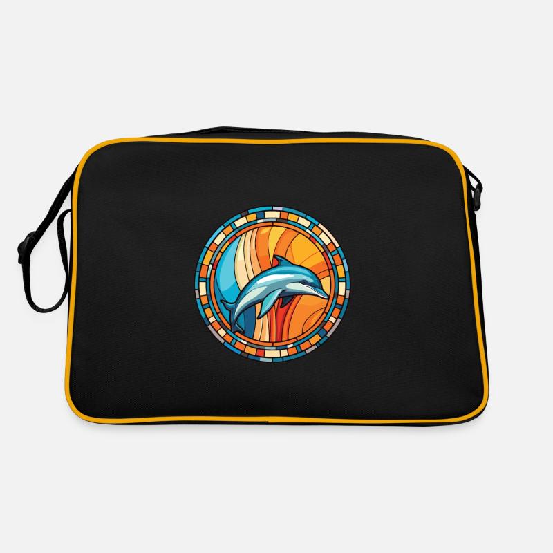 Illustration animale aquarelle colorée de dauphin Sac Retro