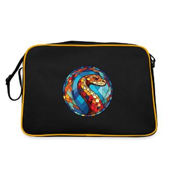 Serpent Aquarelle Colorée Animal Illustration D’animaux De Compagnie - Sac Retro - noir/or - Dos
