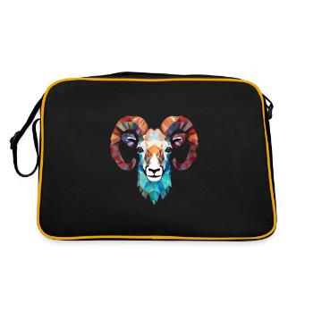 Mouflon d’Amérique coloré aquarelle Animal Cartoon - Sac Retro - noir/or - Dos