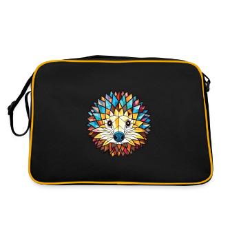 Hérisson aquarelle colorée Illustration animale - Sac Retro - noir/or - Dos