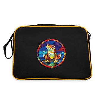 Grenouille Aquarelle Colorée Animal Illustration D’animaux De Compagnie - Sac Retro - noir/or - Dos