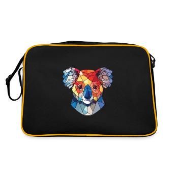 Koala buntes Aquarell Tier Haustier Illustration - Retro Tasche - Schwarz/Gold - Hinten
