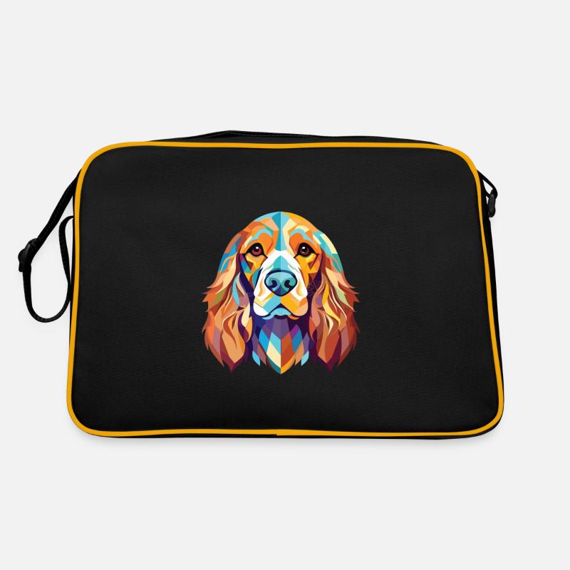 Cocker anglais Spaniel chien aquarelle colorée animal de compagnie Sac Retro