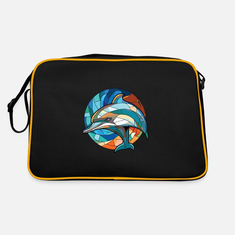Illustration animale aquarelle colorée de dauphin Sac Retro