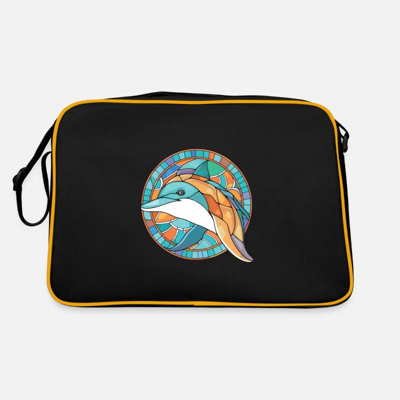 Illustration animale aquarelle colorée de dauphin Sac Retro