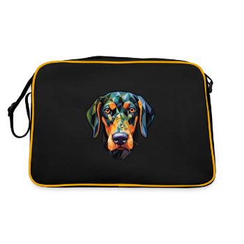 Autrichien noir et Tan chien race chien aquarelle - Sac Retro - noir/or - Dos