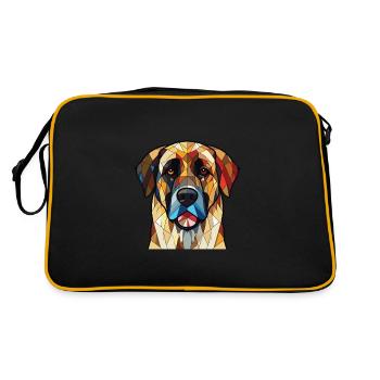 Anatolian Shepherd Dog Breed Colorful Watercolor - Retro Bag - black/gold - Back