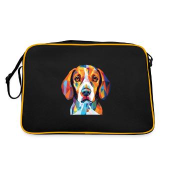 Beagle Harrier Scent Hound Dog Breed Watercolor - Retro Bag - black/gold - Back