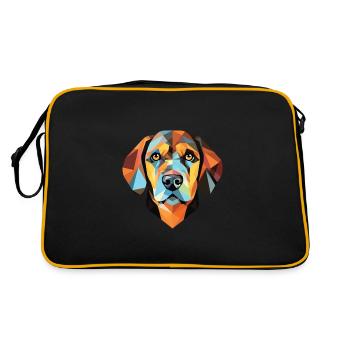 Berger De Beauce Dog Breed Watercolor Illustration - Retro Bag - black/gold - Back
