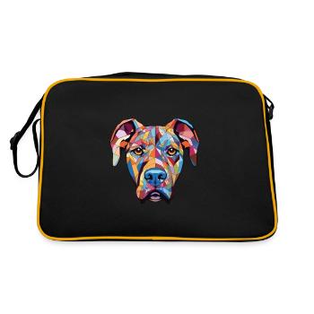 Bully Kutta chien race aquarelle Illustration - Sac Retro - noir/or - Dos