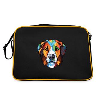 Carpathian Shepherd Dog Breed Colorful Watercolor - Retro Bag - black/gold - Back