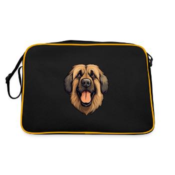 Leonberg chien race dessin animé kawaii illustration - Sac Retro - noir/or - Dos