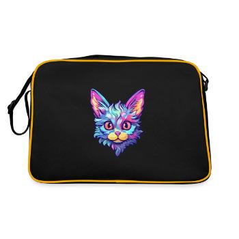 Laperm Cat Breed Aquarelle Cartoon Kawaii Pet - Sac Retro - noir/or - Dos