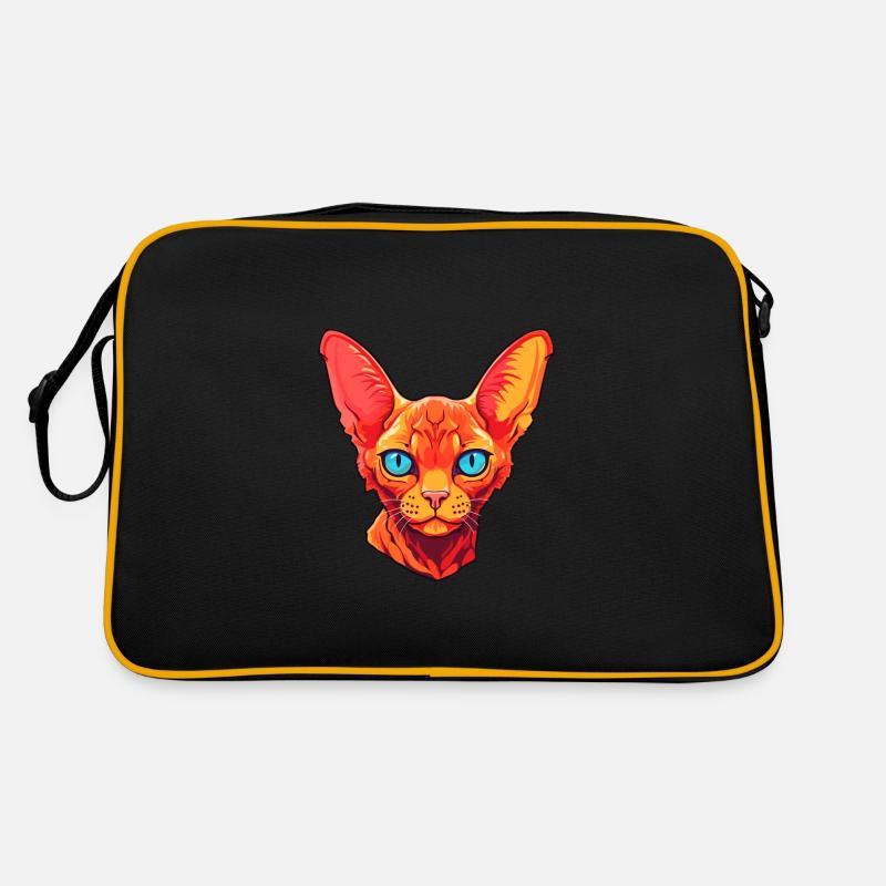 Red Devon Rex Cat Breed Watercolor Cartoon Kawaii Retro Bag