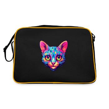 Burmilla Cat Breed aquarelle Cartoon Kawaii Pet - Sac Retro - noir/or - Dos