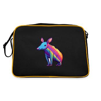 Aardvark Aquarelle Colorée Dessin Animé Kawaii Animal - Sac Retro - noir/or - Dos