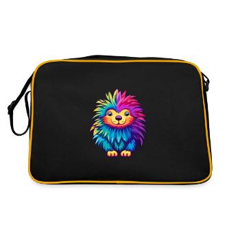 Porc-épic coloré aquarelle dessin animé kawaii anima - Sac Retro - noir/or - Dos