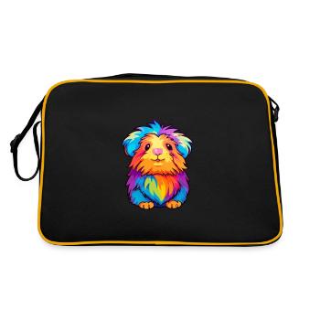 Cochon d’Inde Aquarelle Colorée Dessin Animé Kawaii Anim - Sac Retro - noir/or - Dos