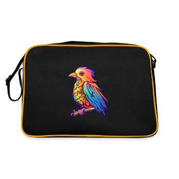 Coucou coloré aquarelle dessin animé kawaii Animal - Sac Retro - noir/or - Dos