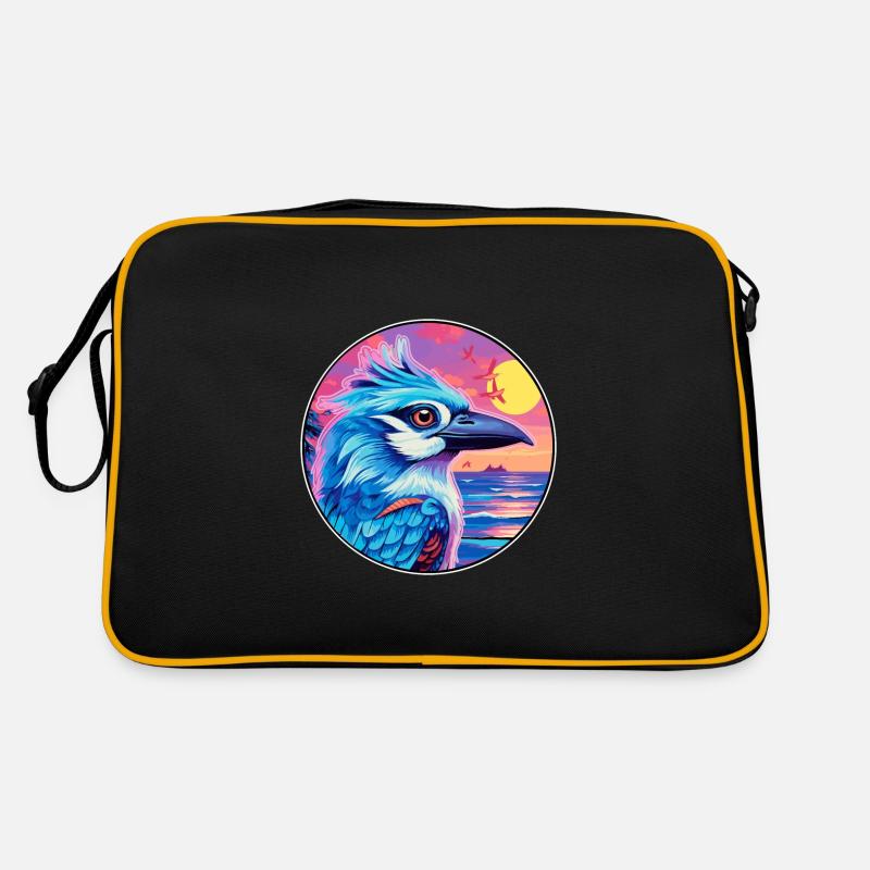 Blauer Eichelhäher Buntes Aquarell Cartoon Kawaii Tier Retro Tasche