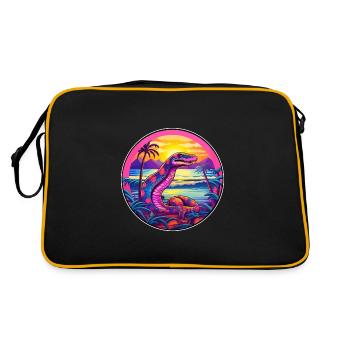 Serpent Aquarelle Colorée Dessin Animé Kawaii Animal - Sac Retro - noir/or - Dos