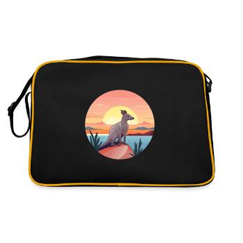 Aardvark Aquarelle Colorée Dessin Animé Kawaii Animal - Sac Retro - noir/or - Dos