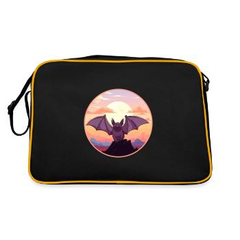 Chauve-souris coloré aquarelle dessin animé Kawaii Animal - Sac Retro - noir/or - Dos
