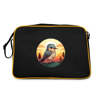 Coucou coloré aquarelle dessin animé kawaii Animal - Sac Retro - noir/or - Dos